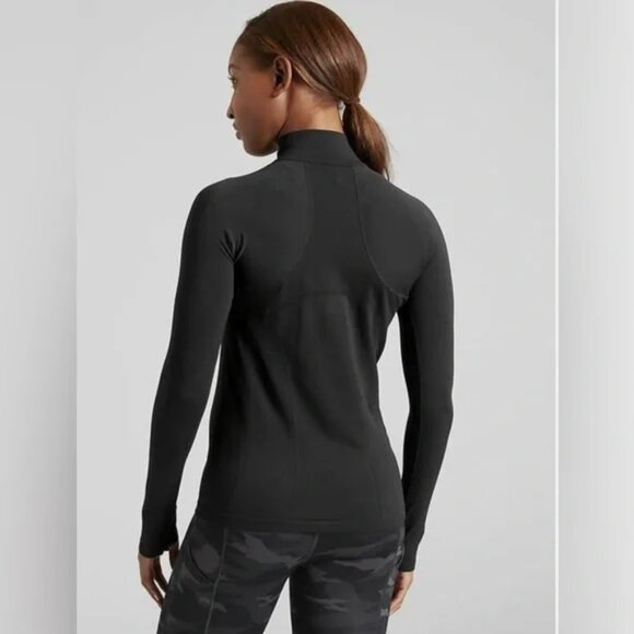 NWT Athleta Momentum 1/2 Zip Top in Black - Picture 2 of 10